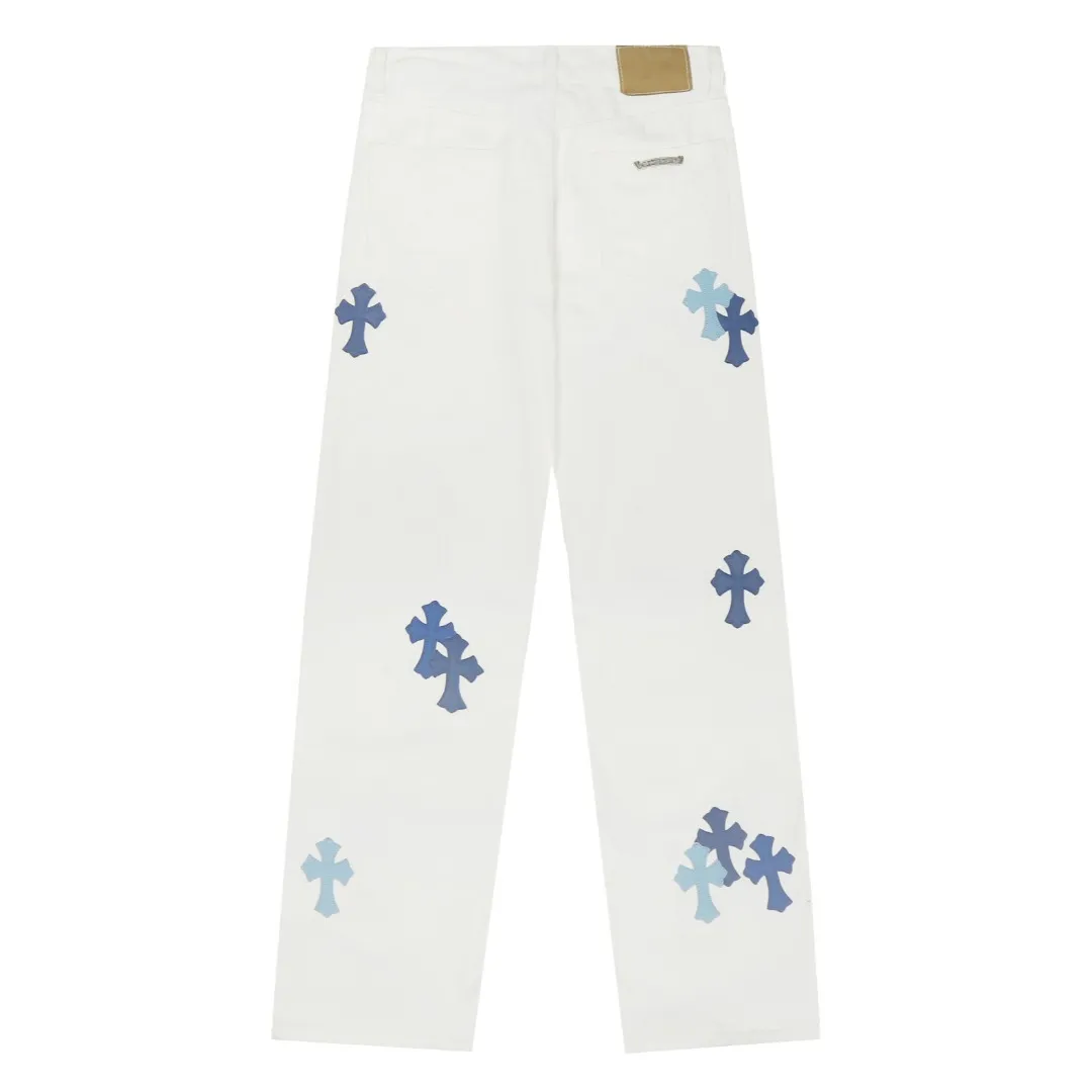 P240 White background picture [High quality] Code: 25065# Color: pink leather/blue leather/blue leather leopard print/hand-painted leopard print Size: S/28 to The high version of the White Cow series is made of high-ounce custom-made fabrics. It is fermented and soft-colored. It is soft and thick to wear. The details are all hand-polished and made with craftsmanship. All-over jacquard fabric has a unique design style. It uses multiple processes to create a full retro feel. A niche and unique non-contrast shirt. Customized distressed spray-painted buttons. Every detail is crafted with craftsmanship.